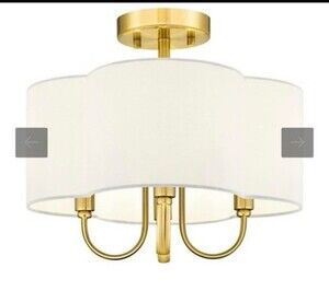 METWET Gold Semi Flush Mount Ceiling Light